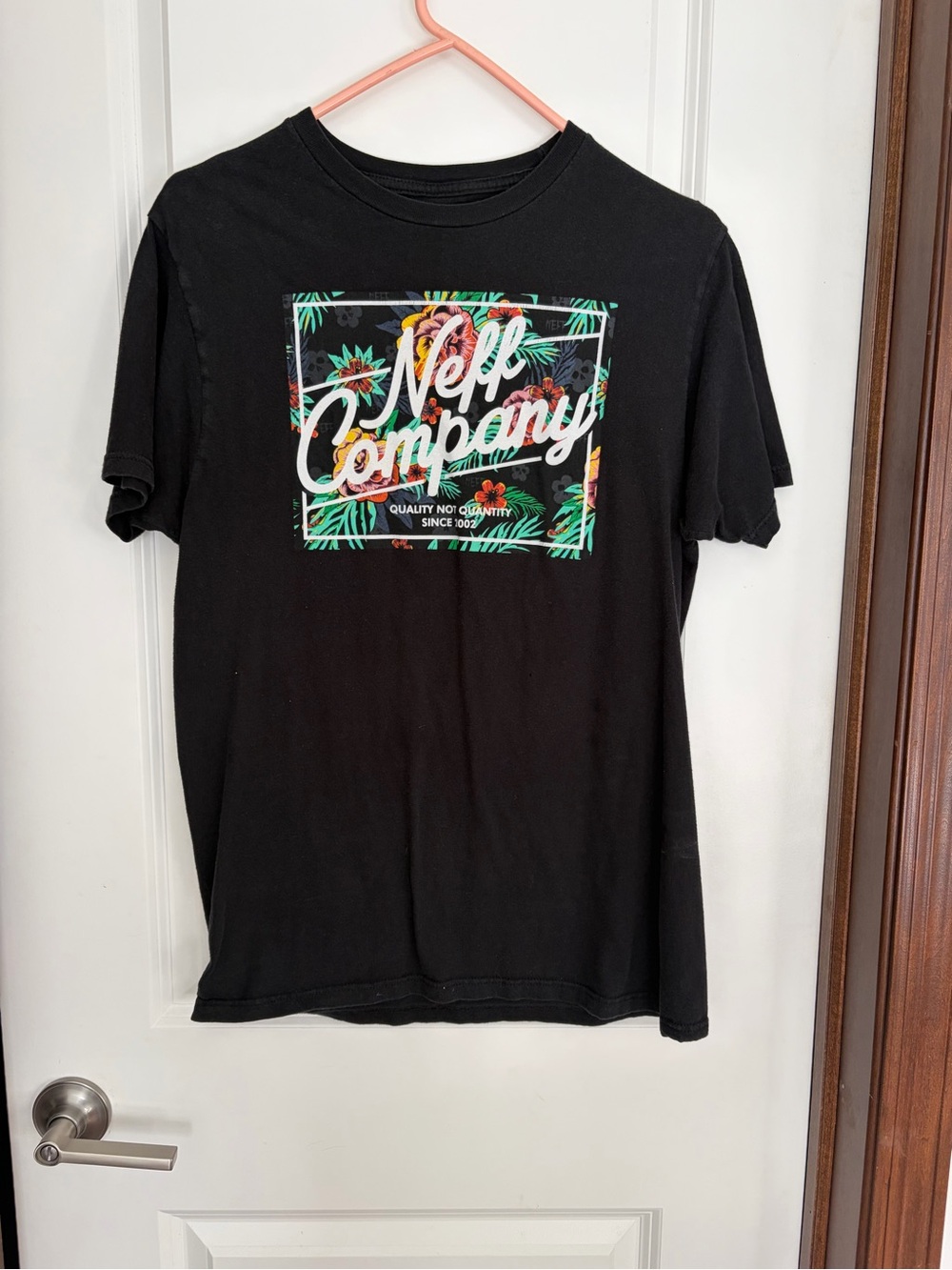 Neff Black Short-Sleeve Tee with Tropical Logo